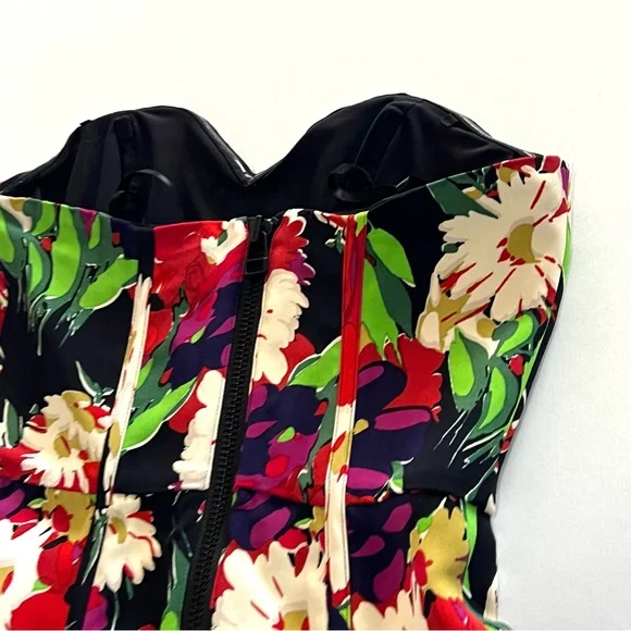 Veronica Beard Saffron Floral Print Strapless Dress Size 2 New - Picture 6 of 10